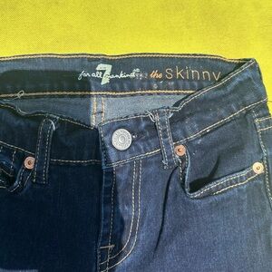 7 For All Mankind Dark Blue Skinny Jeans Girls size